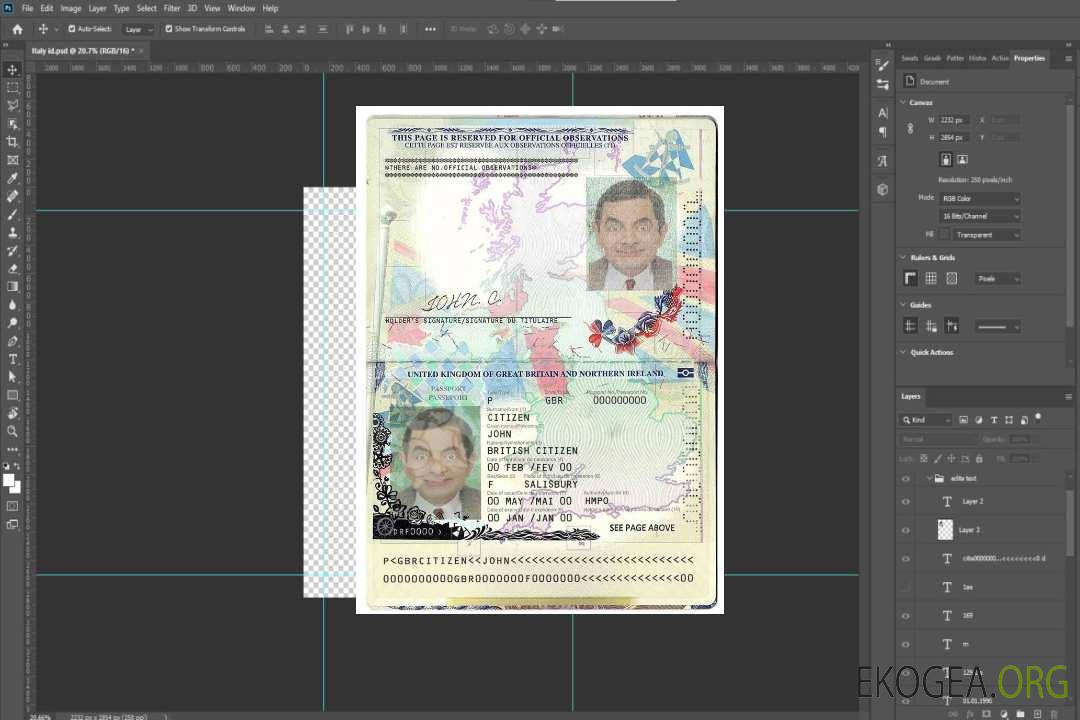 Passeport du Royaume-Uni de Grande-Bretagne et d'Irlande du Nord (2015-2020) template